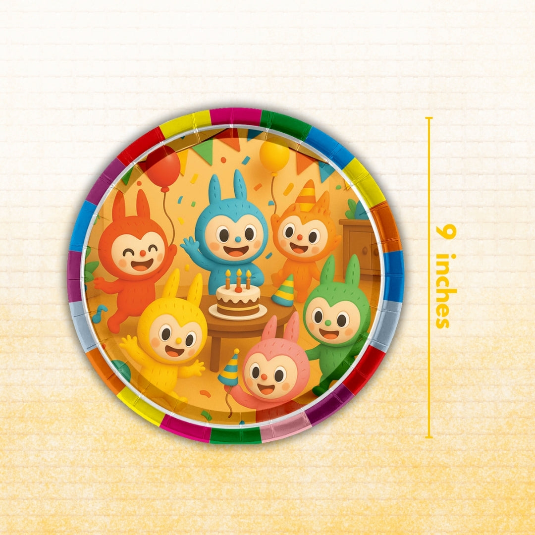 Labubu Theme Party Paper Plates - 9 inches - 8 PC