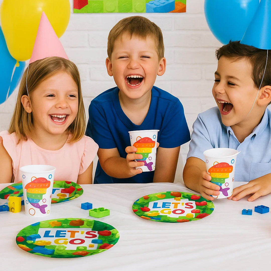 Lego Theme Party Tableware set of 40- Plates, Cups and Napkins