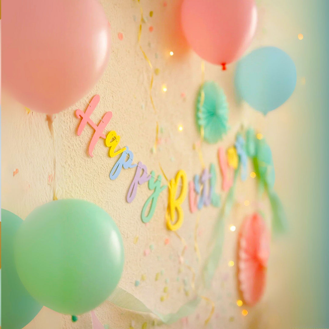 Happy Birthday Pastel Color Banner - 1PC