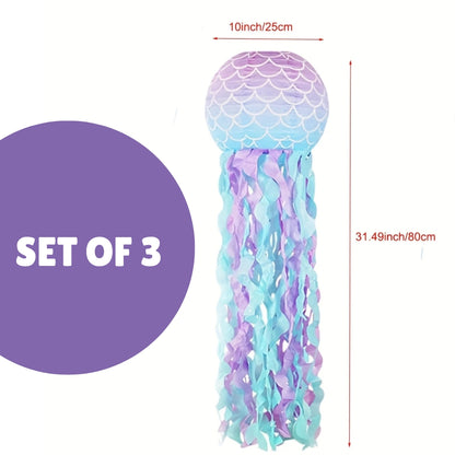 Mermaid Lanterns Hanging Decortation Combo - 3PC