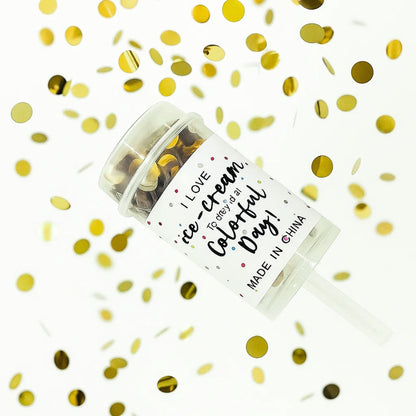 Mini Pocket Confetti Popper Gold for Surprise Celebrations with Manual Push - 1PC