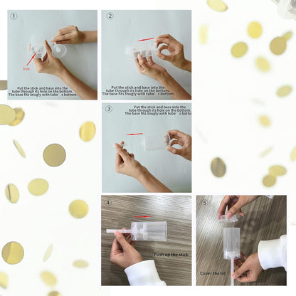 Mini Pocket Confetti Popper Gold for Surprise Celebrations with Manual Push - 1PC