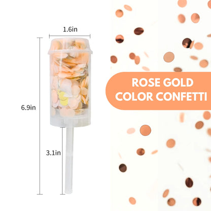 Mini Pocket Confetti Popper Rose Gold for Surpirse Celebrations with Manual Push - 1PC