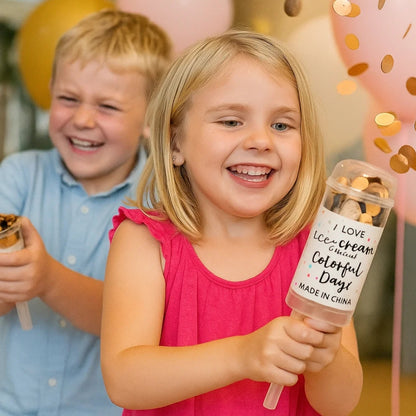Mini Pocket Confetti Popper Rose Gold for Surpirse Celebrations with Manual Push - 1PC
