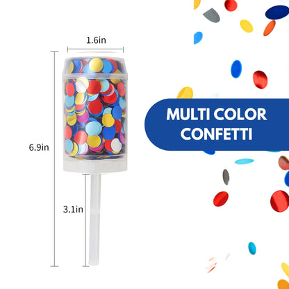 Mini Pocket Multicolor Confetti Popper for Surpirse Celebrations with Manual Push - 1PC