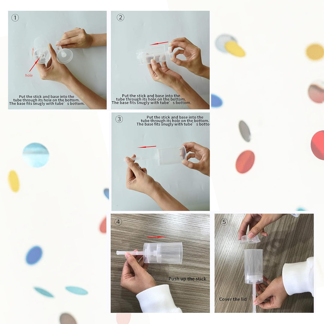 Mini Pocket Multicolor Confetti Popper for Surpirse Celebrations with Manual Push - 1PC