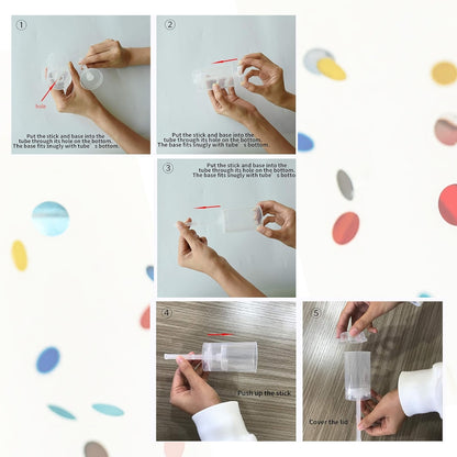 Mini Pocket Multicolor Confetti Popper for Surpirse Celebrations with Manual Push - 1PC