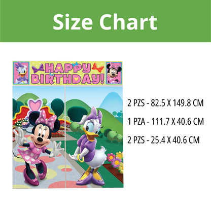 Minnie Mouse Scene Setter for Party Decor -  65 inches X 59 inches - 5PC