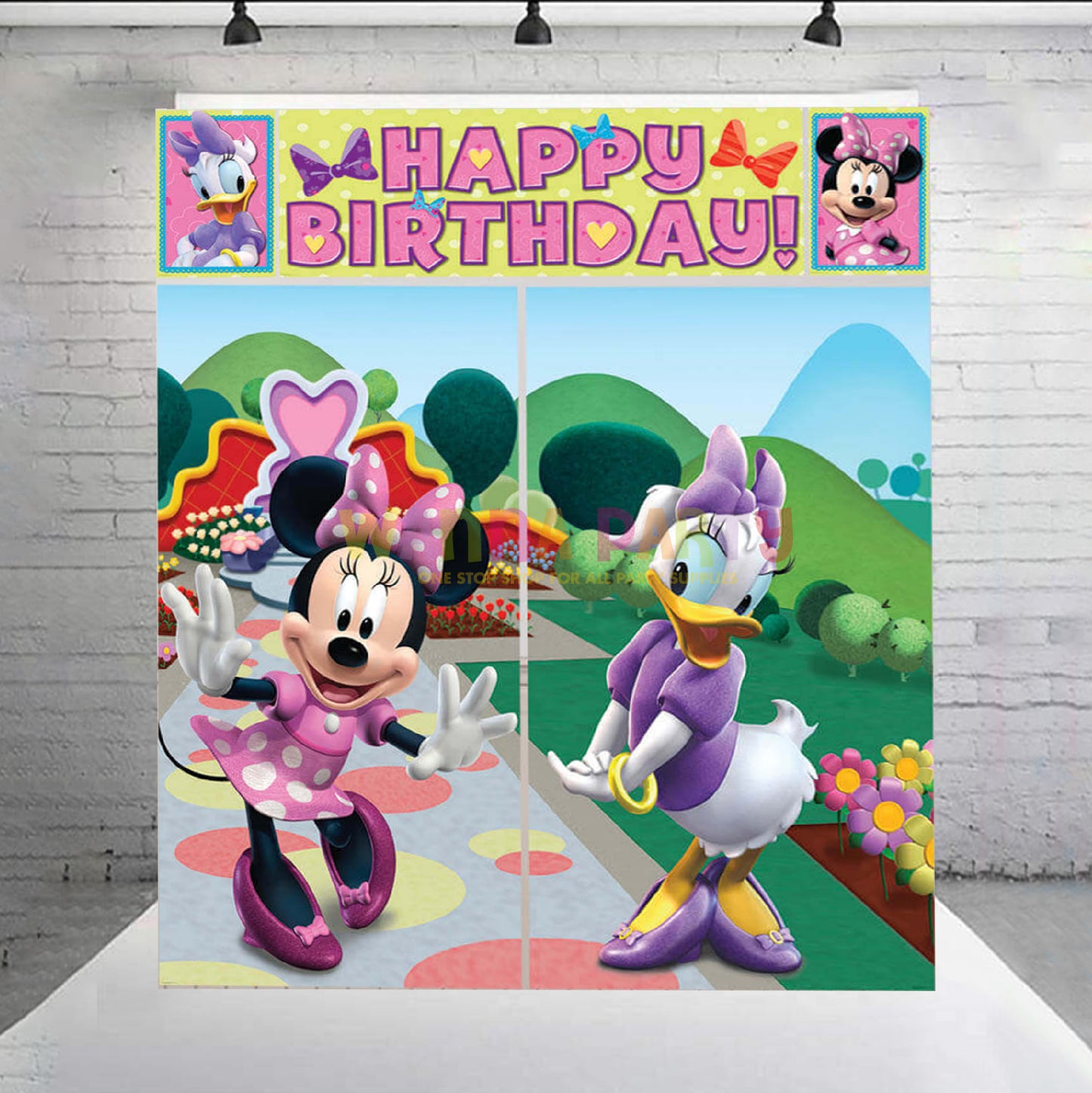 Minnie Mouse Scene Setter for Party Decor -  65 inches X 59 inches - 5PC