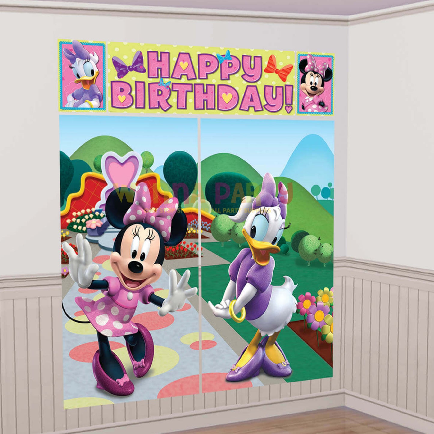 Minnie Mouse Scene Setter for Party Decor -  65 inches X 59 inches - 5PC