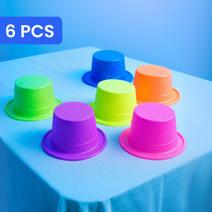 Neon Glitter Hats Combo Pack - 6PC