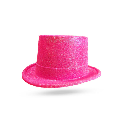 Neon Pink Glitter Hat for Adults - 1PC