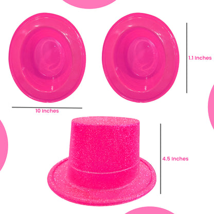 Neon Pink Glitter Hat for Adults - 1PC