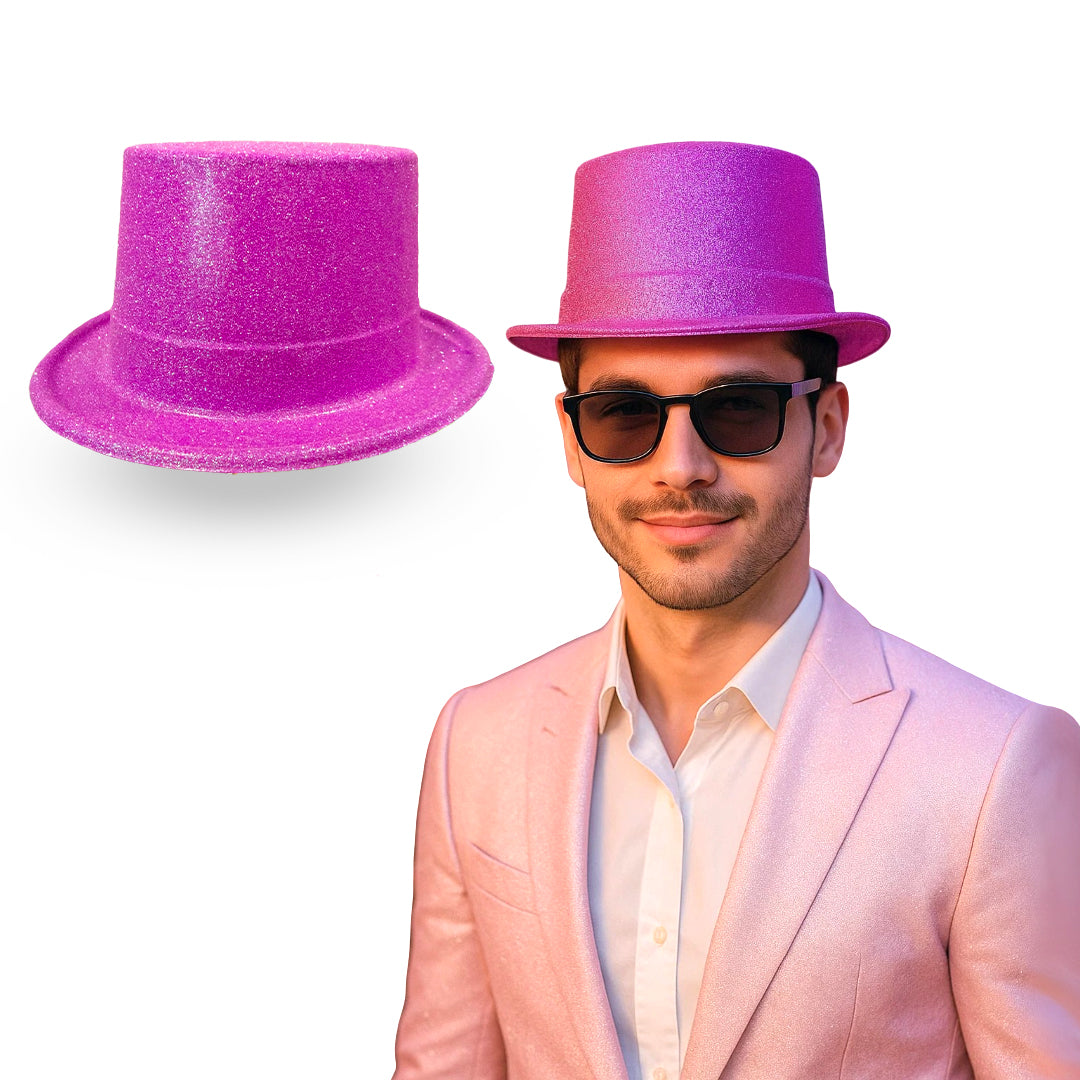 Neon Purple Glitter Hat for Adults - 1PC