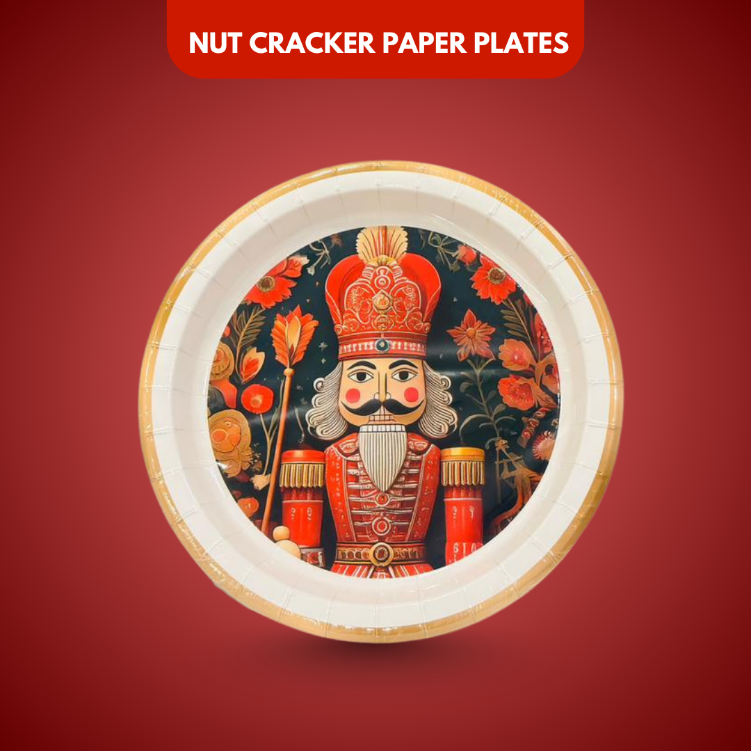 Christmas Nut Cracker Dinner Paper Plates - 8PC