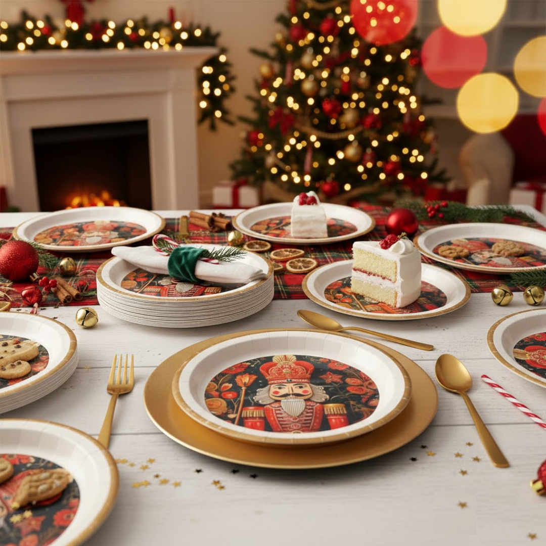 Christmas Nut Cracker Dinner Paper Plates - 8PC