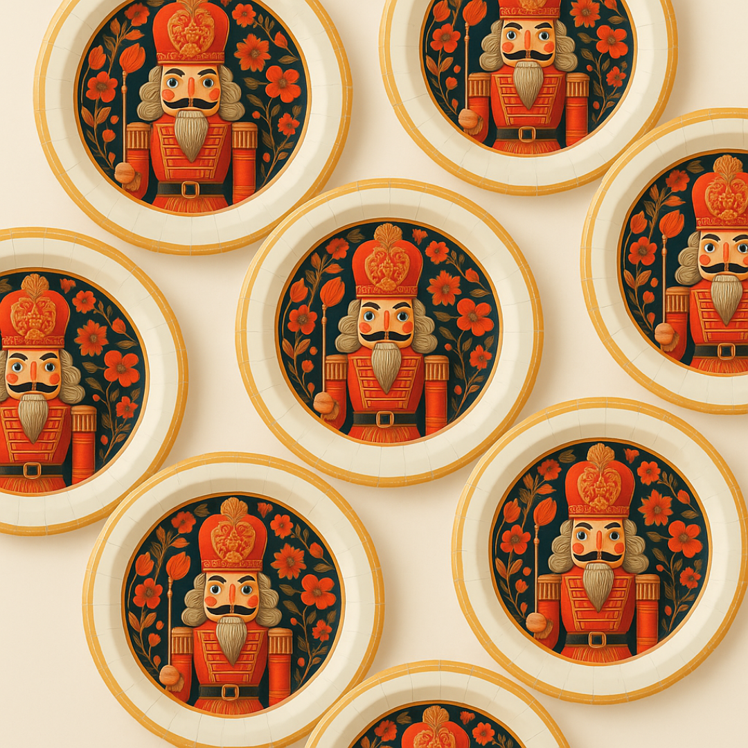 Christmas Nut Cracker Dinner Paper Plates - 8PC