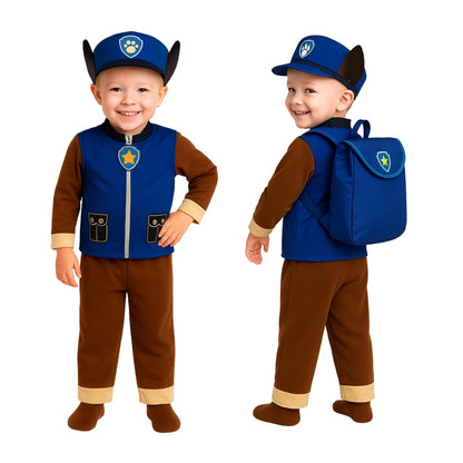 Paw Patrol Costume with Blue Bag - Small - Age 3 to 5 Years