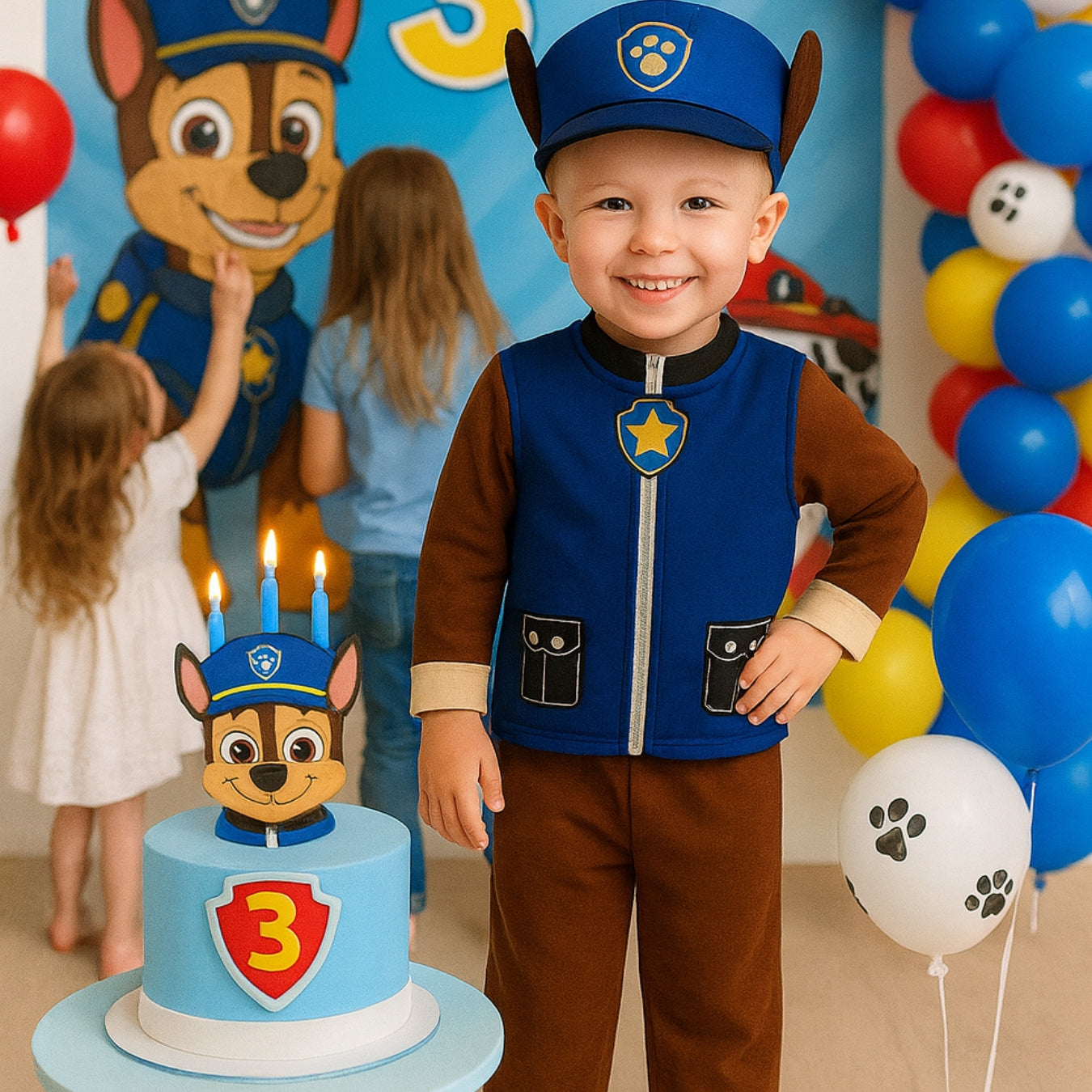 Paw Patrol Costume with Blue Bag - Small - Age 3 to 5 Years