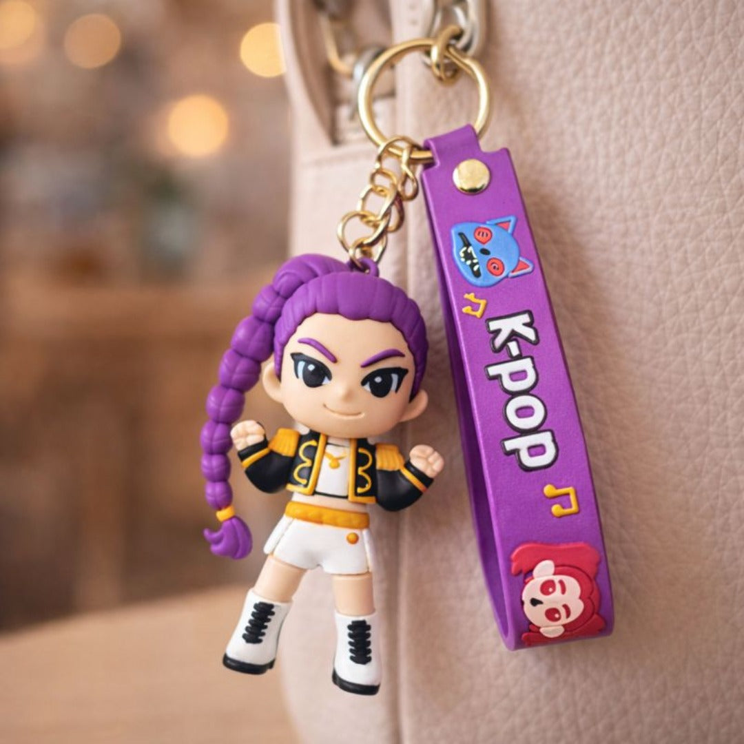 kpop demon keychains rumi purple