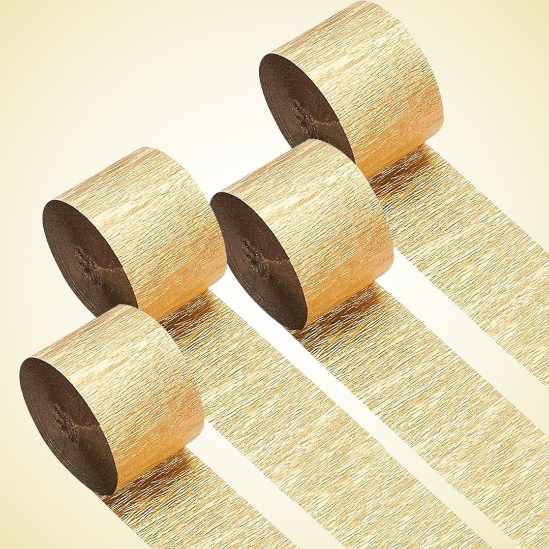 Crepe Streamers Golden - 4PC