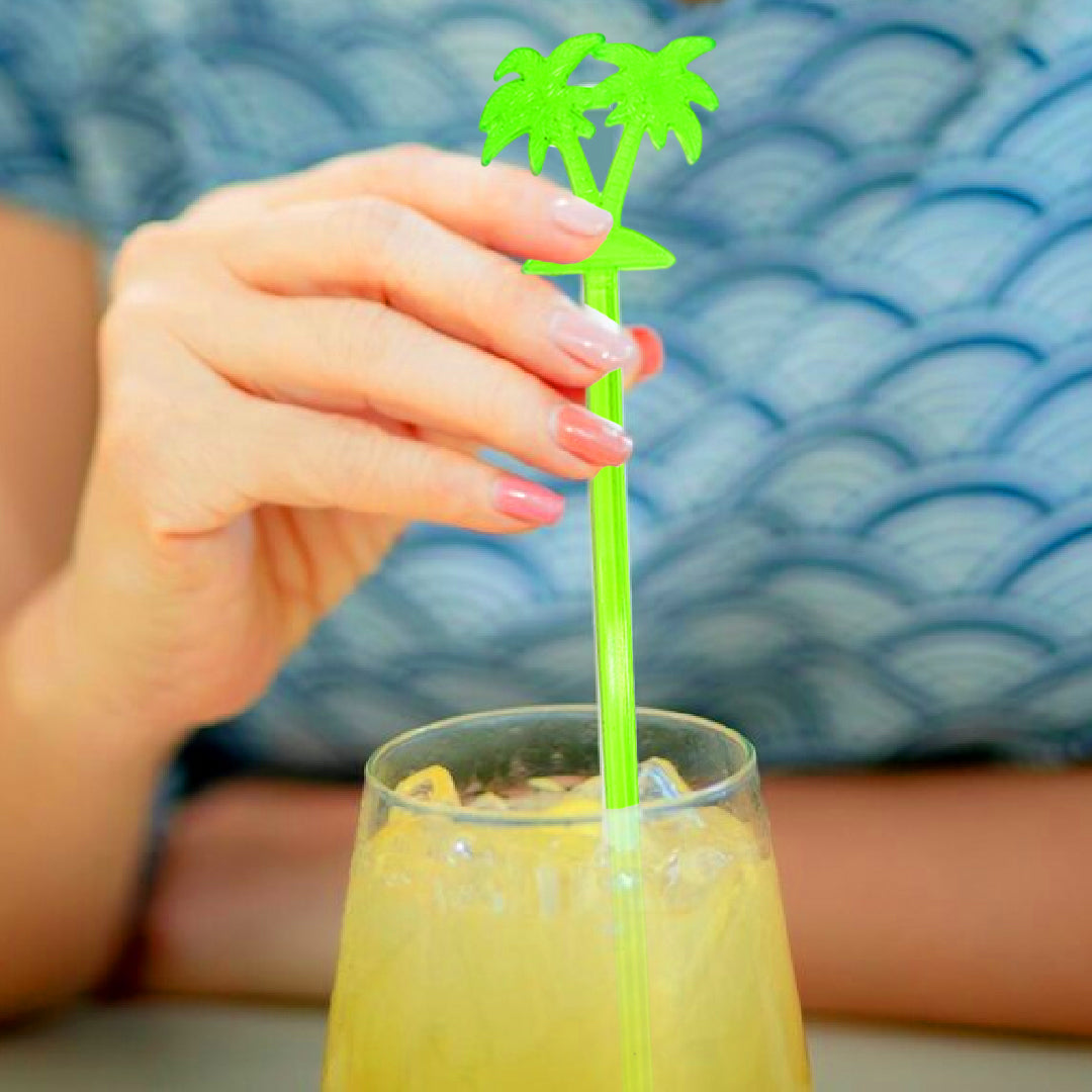 Palm Tree Green Stirrers - 12PC