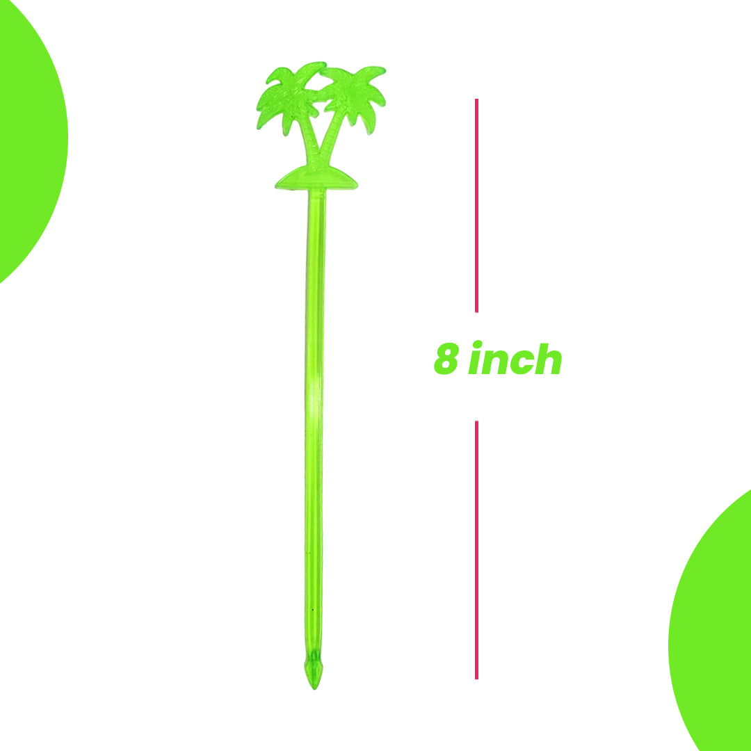 Palm Tree Green Stirrers - 12PC