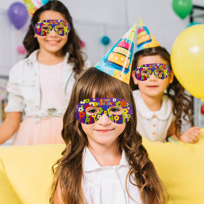 Happy Birthday Paper Eye Mask for Kids - 10PC