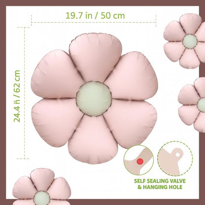 Pastel Pink Flower Shaped Balloon - Air Filled Only - 24 inches - 1PC