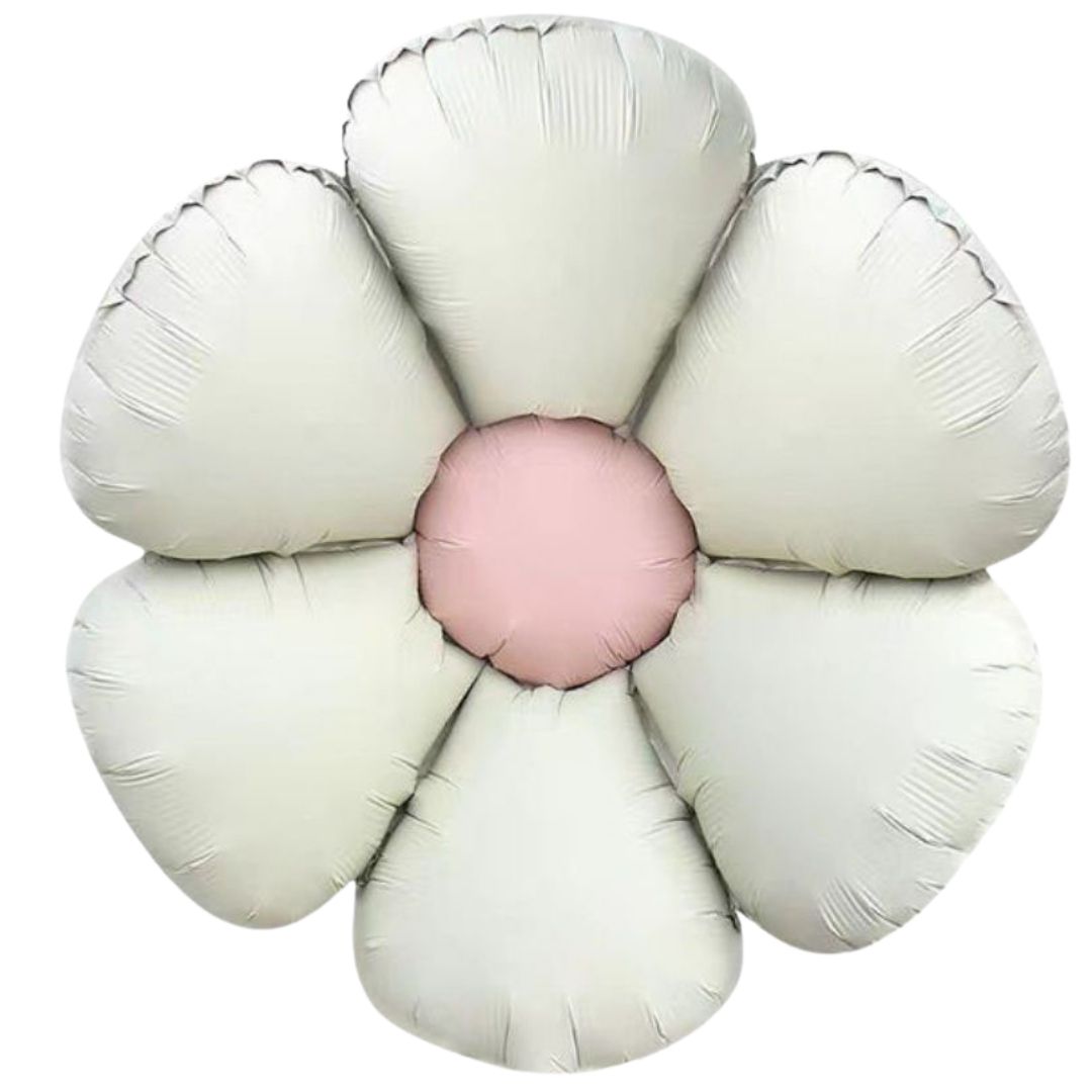 Sand White Flower Shaped Balloon - Air Filled Only - 24 inches - 1PC