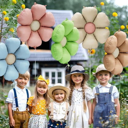 Sand White Flower Shaped Balloon - Air Filled Only - 24 inches - 1PC