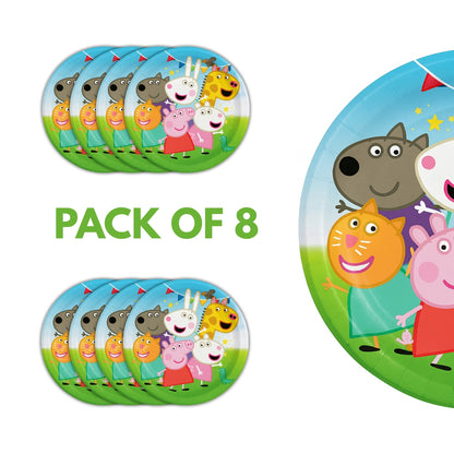Peppa Pig & Friends Theme Party Paper Plates - 9 inches - 8PC