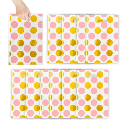 Loot Bag Pink Large Polka Dot - 10PC