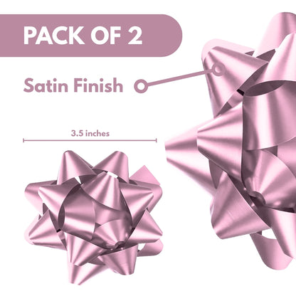 Gift Packing Bow Ribbons Pink for Gift Wrap - 2PC