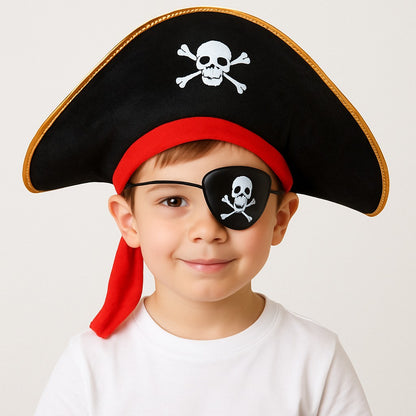 Pirate Hat with Eye Patch for Kids Combo Set - 2PC