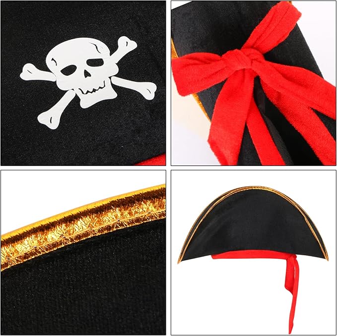 Pirate Hat with Eye Patch for Kids Combo Set - 2PC