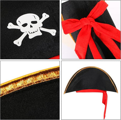 Pirate Hat with Eye Patch for Kids Combo Set - 2PC