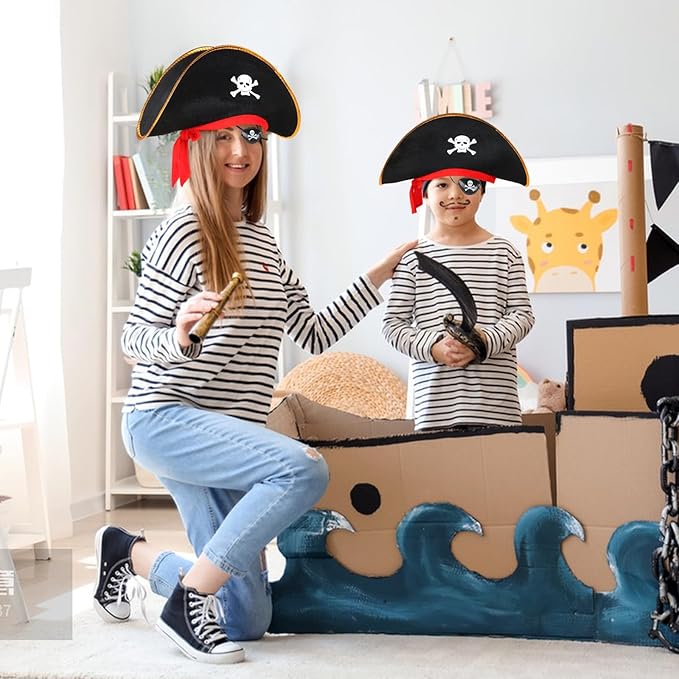 Pirate Hat with Eye Patch for Kids Combo Set - 2PC