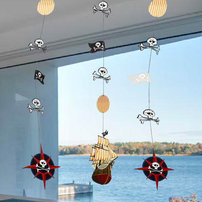 Pirate Themed Dangling Cutout Hanging Decoration - 3PC