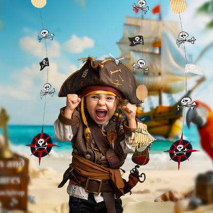 Pirate Themed Dangling Cutout Hanging Decoration - 3PC