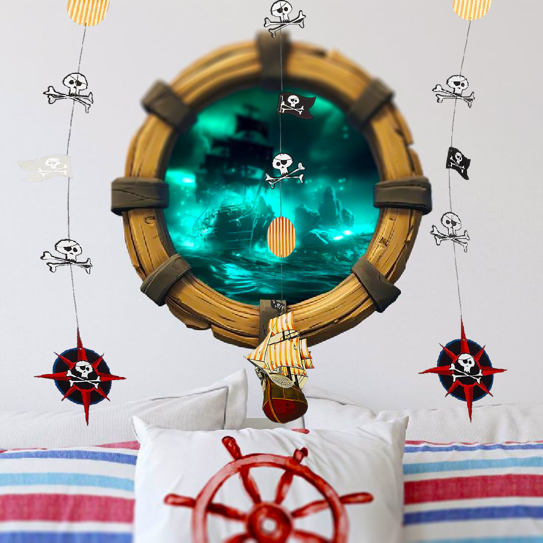 Pirate Themed Dangling Cutout Hanging Decoration - 3PC