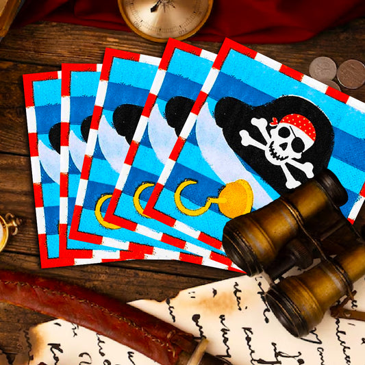 Pirate Theme Party Paper Napkins - 16PC