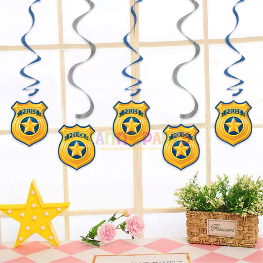 Police Party Dangling Decorations - 5 PC