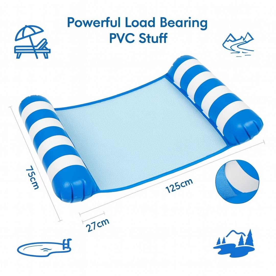 Pool Float Inflatable Pool Hammock Lounger Blue - 1PC
