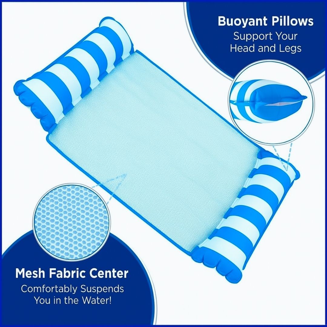 Pool Float Inflatable Pool Hammock Lounger Blue - 1PC