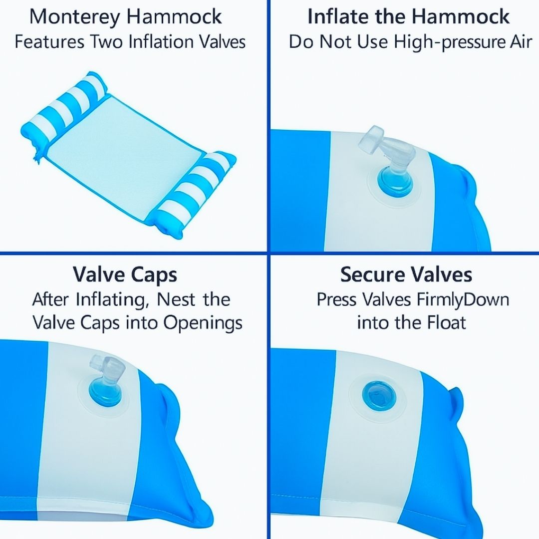 Pool Float Inflatable Pool Hammock Lounger Blue - 1PC