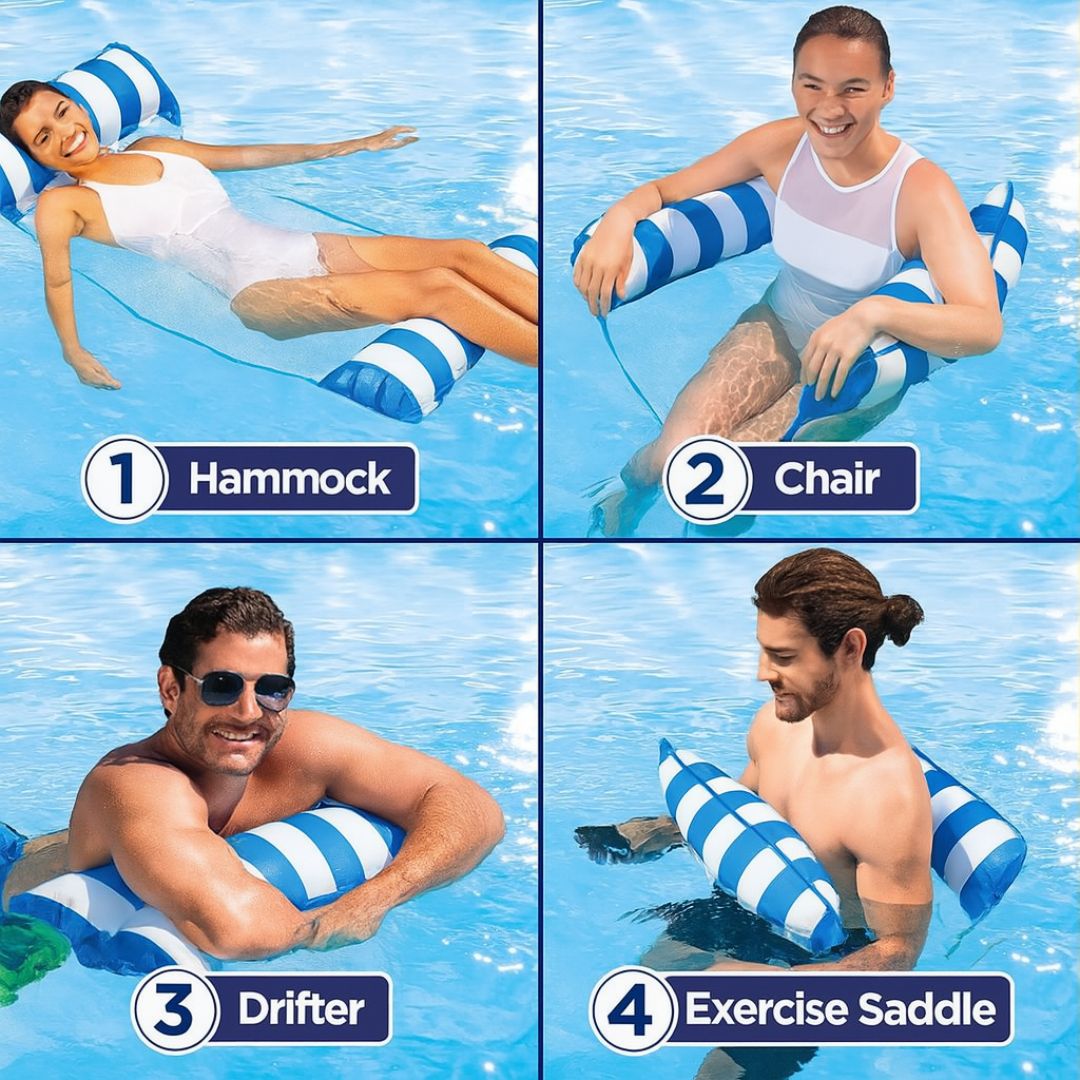 Pool Float Inflatable Pool Hammock Lounger Blue - 1PC