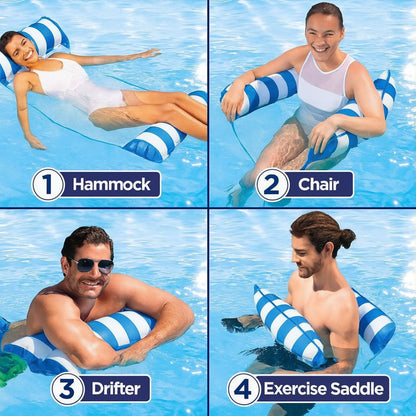 Pool Float Inflatable Pool Hammock Lounger Blue - 1PC
