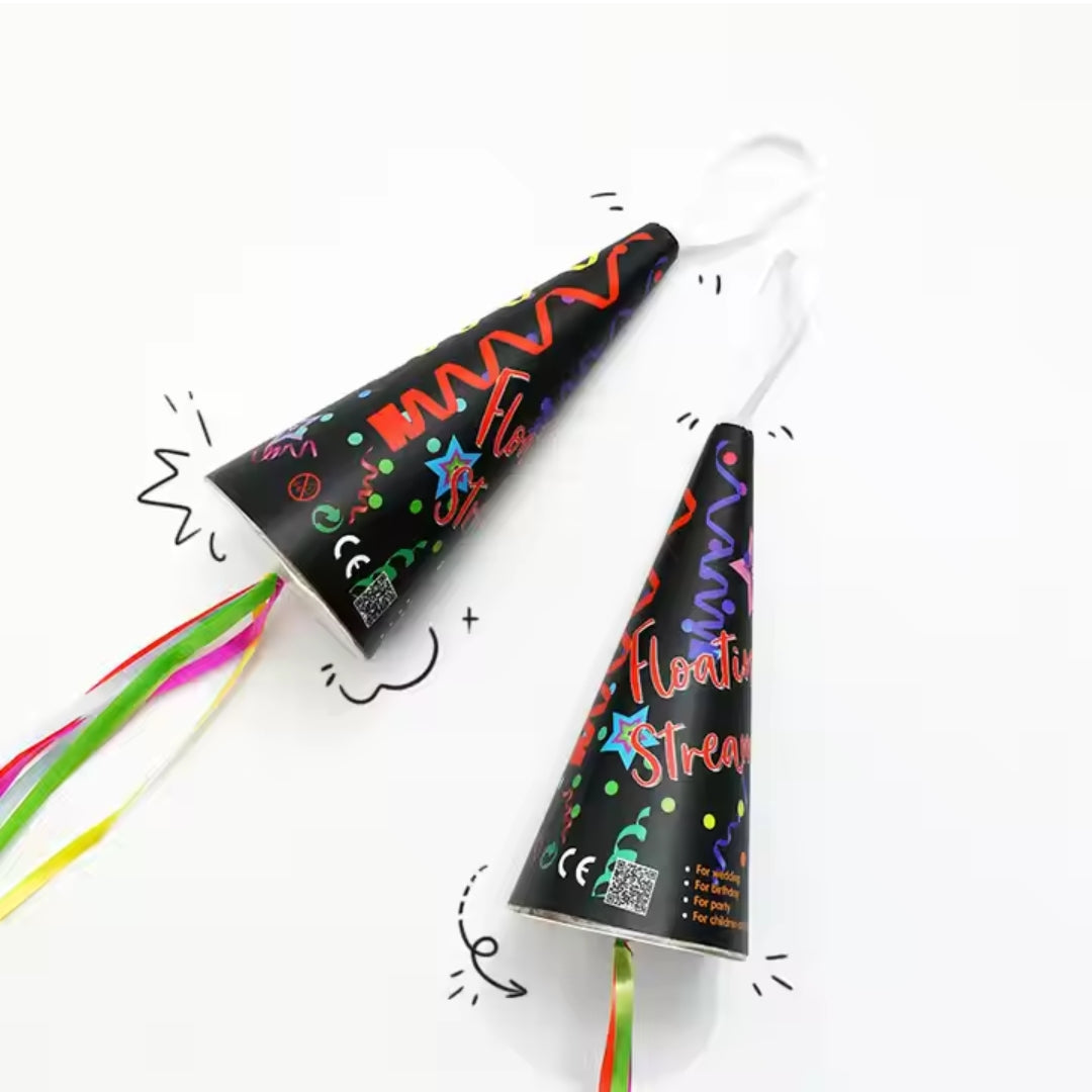 Pull String Colorful Party Streamers/Poppers Pocket Size - 1PC