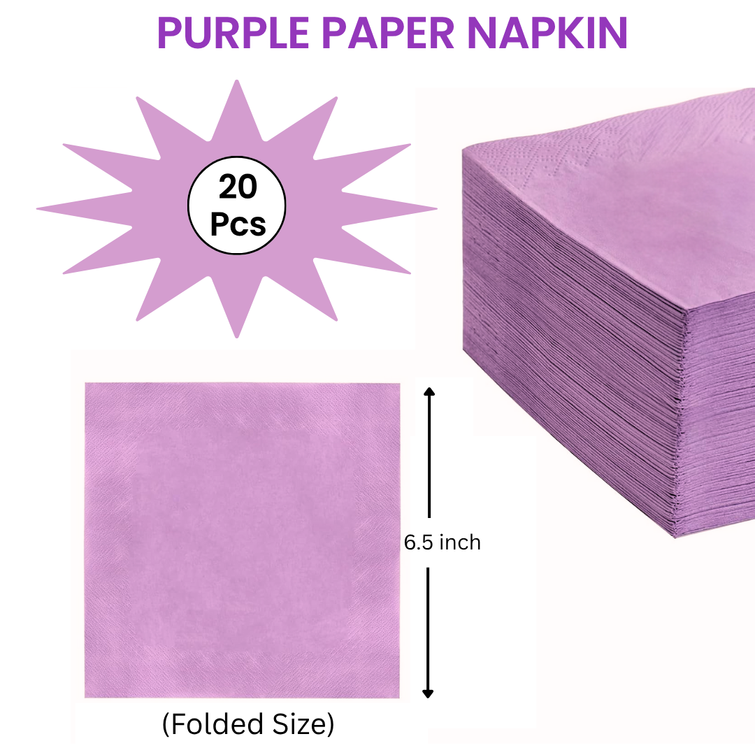 Purple Paper Napkins - 20PC